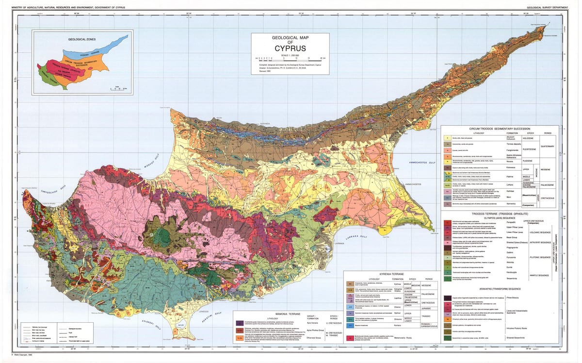 Kipar geografska mapu