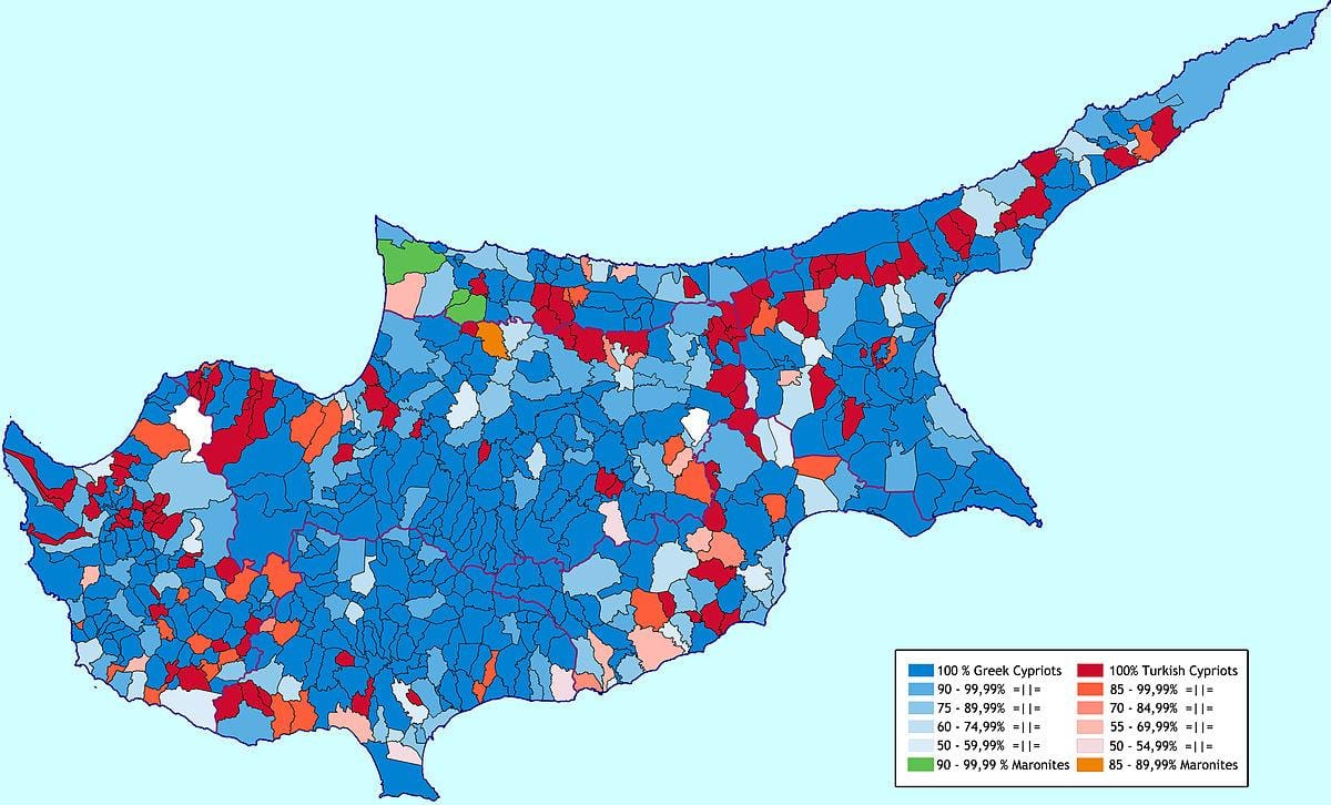 Mapa na Kipru etničke
