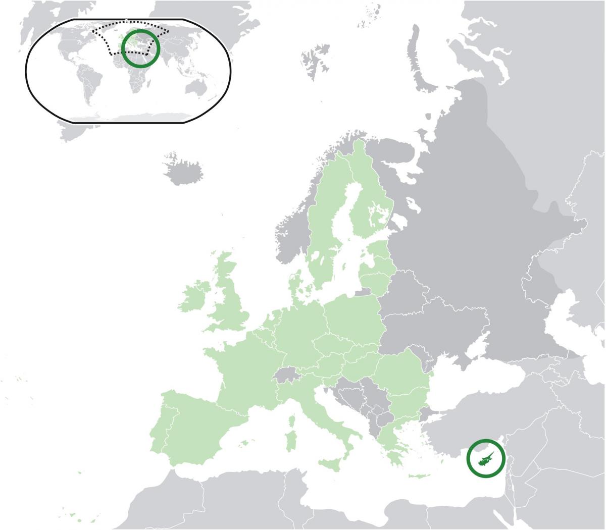 kartu europe pokazuje Kipar
