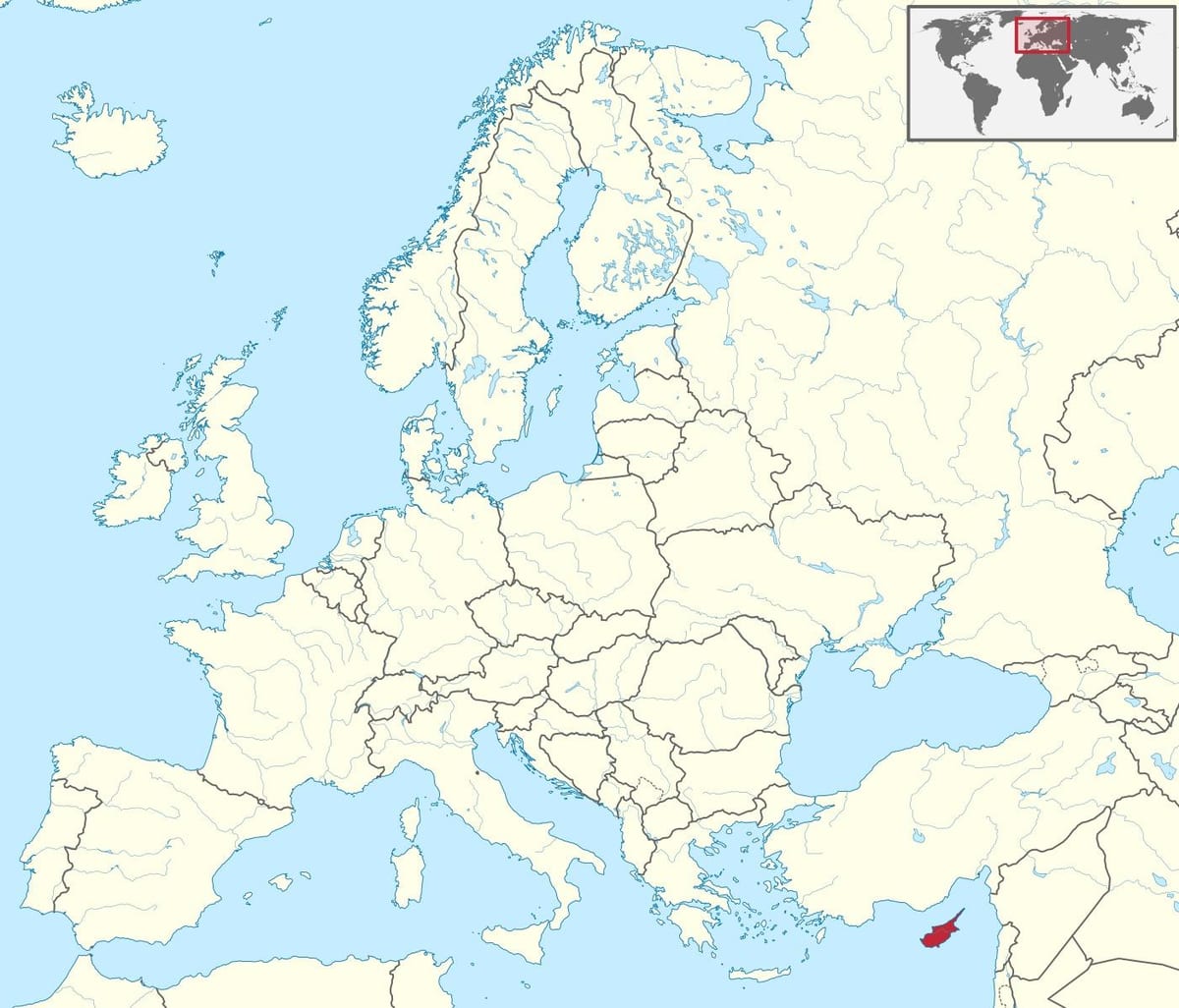 Mapa na Kipru kartu u svijetu