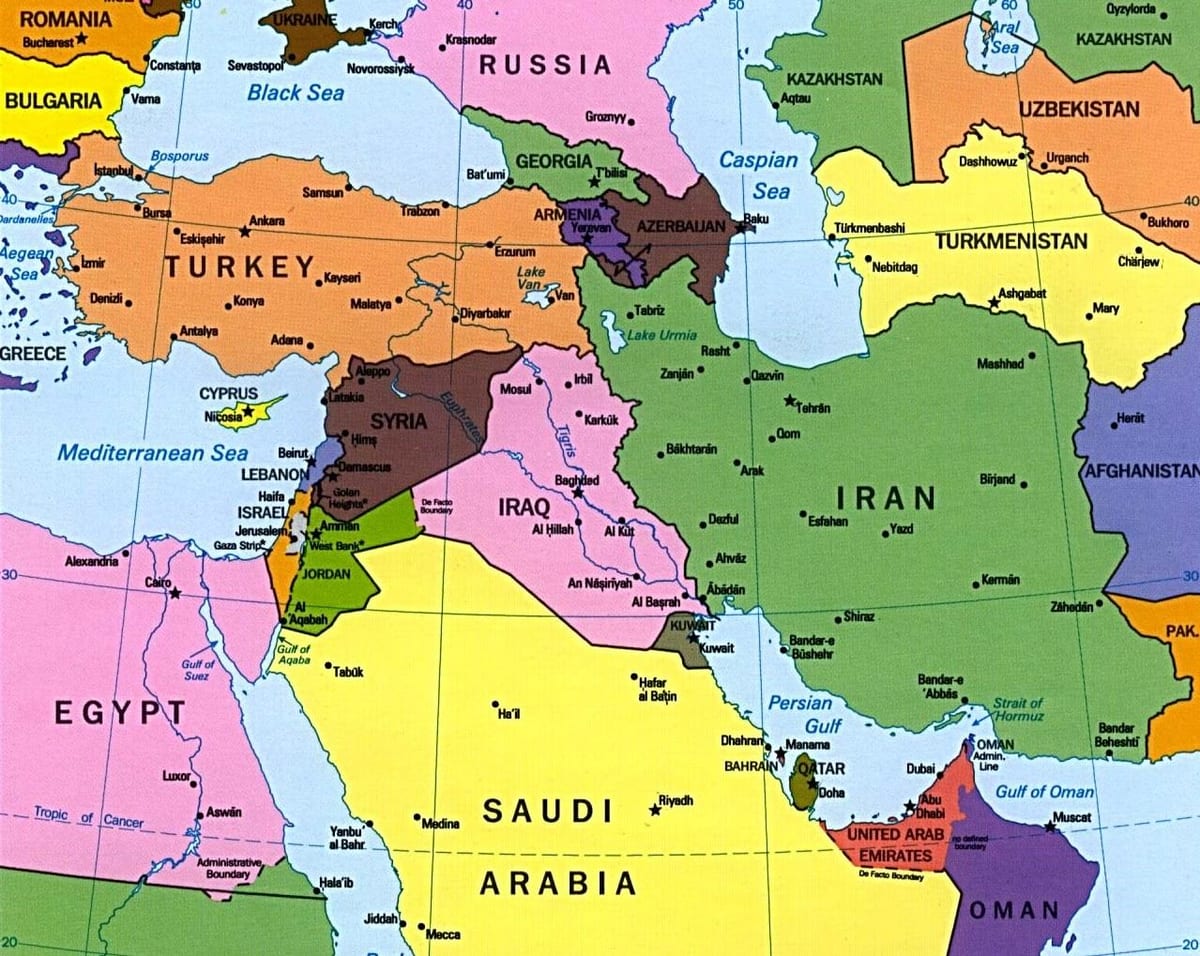 Mapa na bliskom istoku