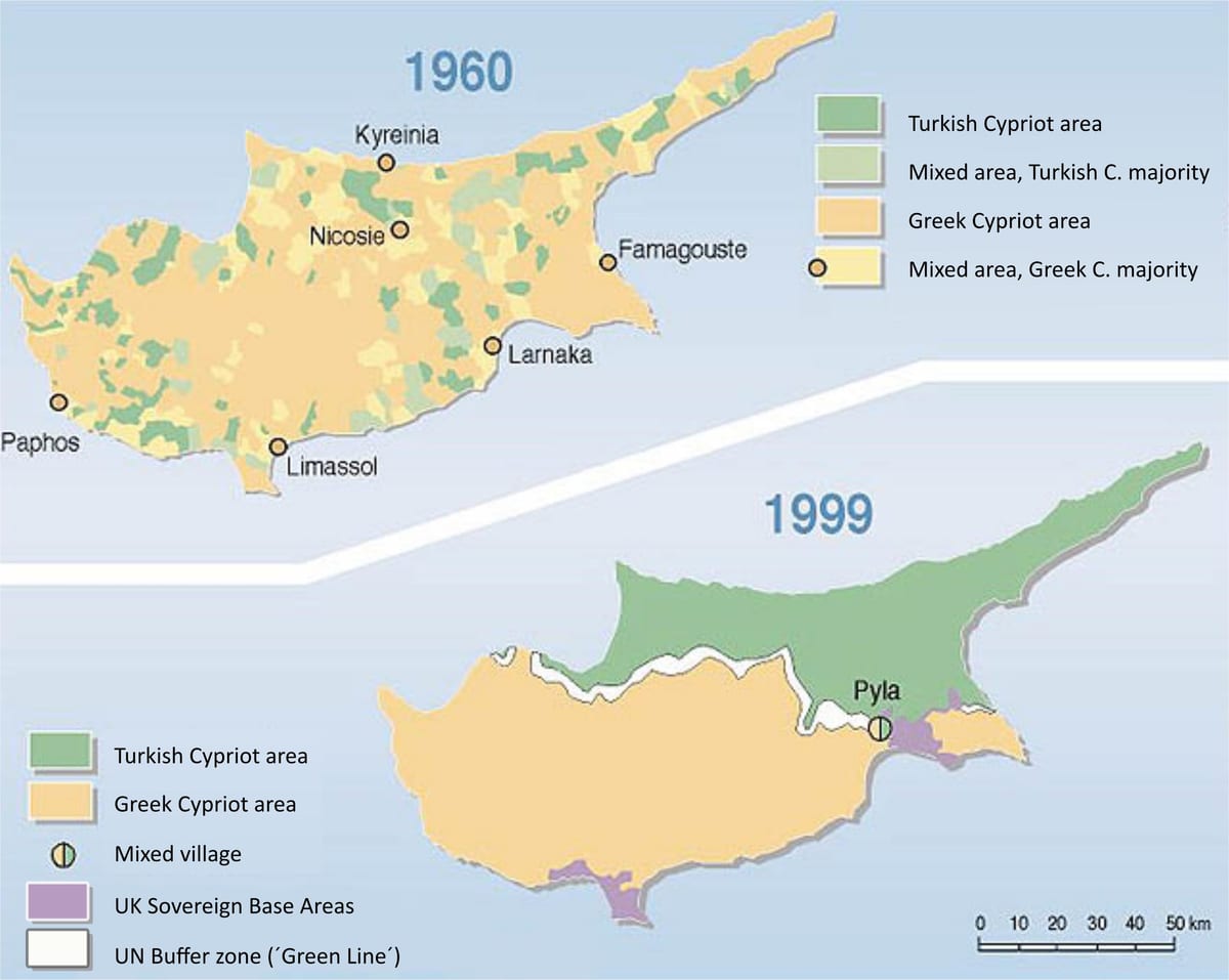 turski dio Kipar mapu