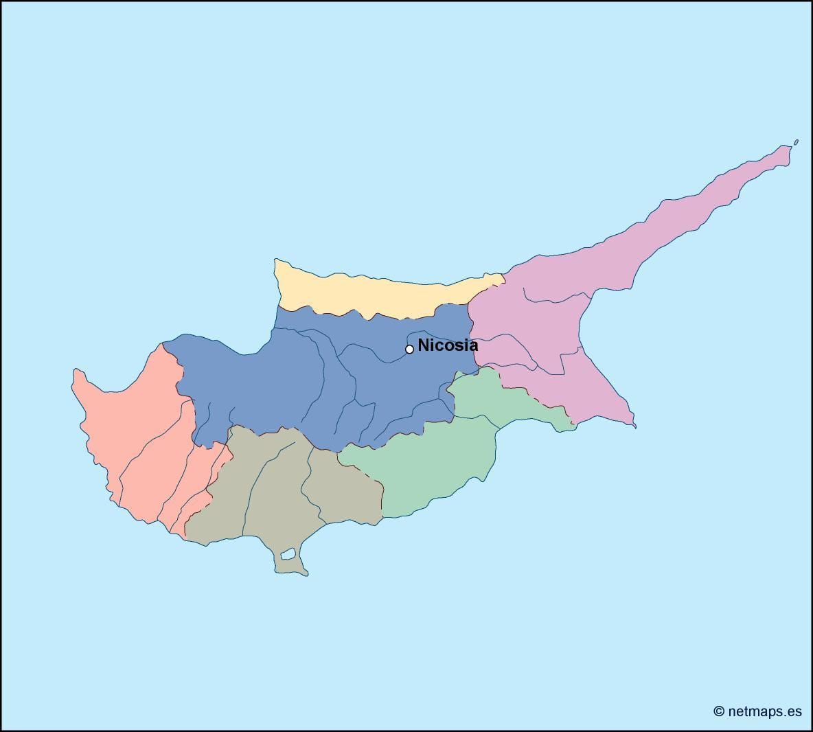 Mapa na Kipru vektor