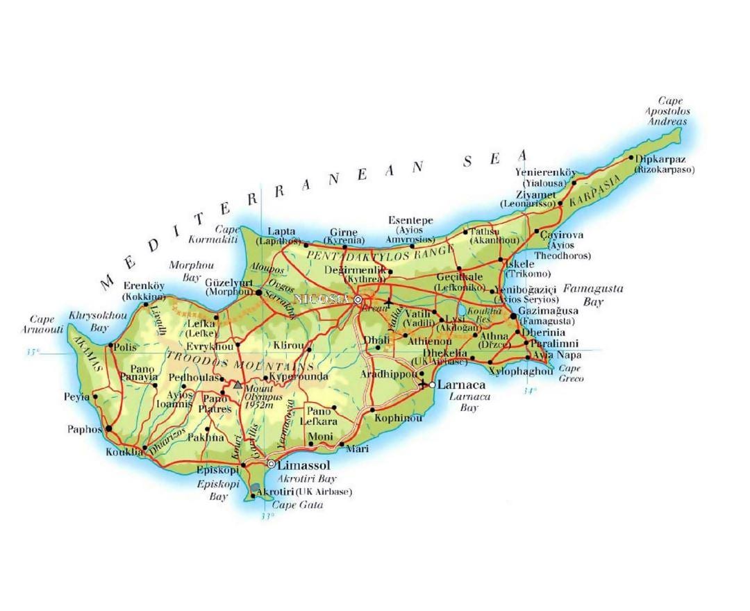 mapa lapta sjeverni Kipar