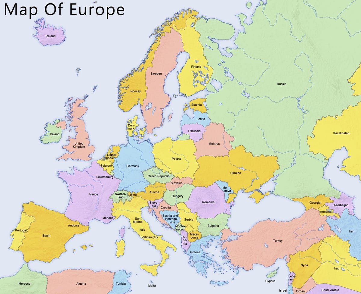 Mapa na Kipru i okolne države