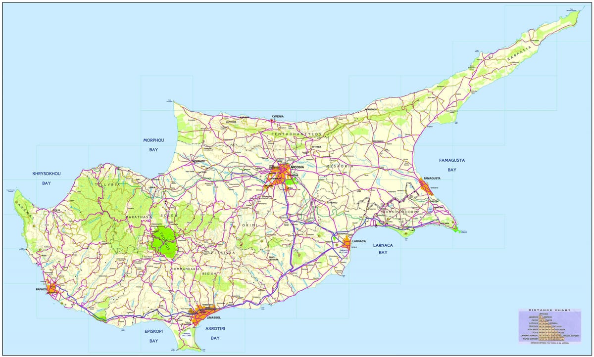 Mapa najbolje plaže na Kipru