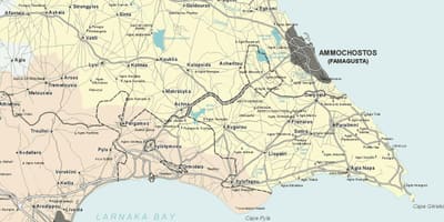 Mapa ayia napi Kipar