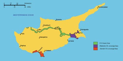 Mapa južnoj Kipar
