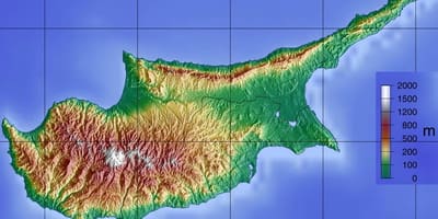 Mapa na Kipru planinama