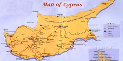 Mapa na Kipru sela