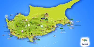 Mapa lara plaži Kipar