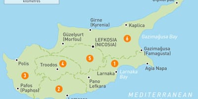 Mapa na Kipru i okoline