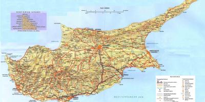 Mapa na Kipru praznik odmarališta